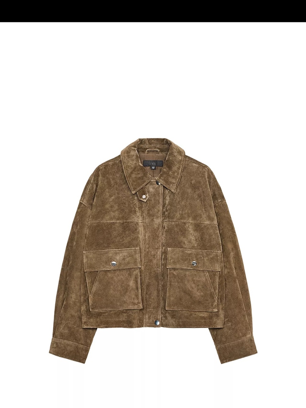 Zara 100% Leather Bomber Jacket